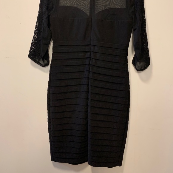 Xscape Women's Lace Trim Shutter Pleated Sheath - Picture 6 of 8